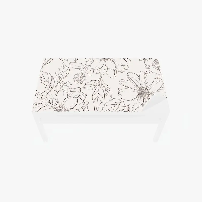 Tischaufkleber und Schreibtischaufkleber zartes botanisches blumenmuster