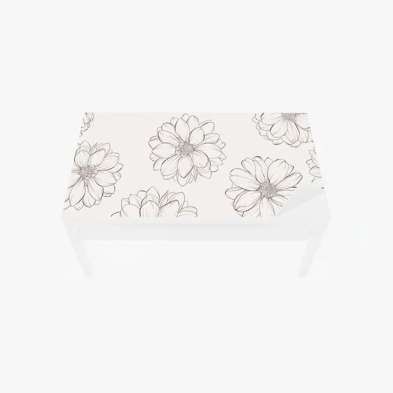 Tischaufkleber und Schreibtischaufkleber zartes blumenmuster in beige