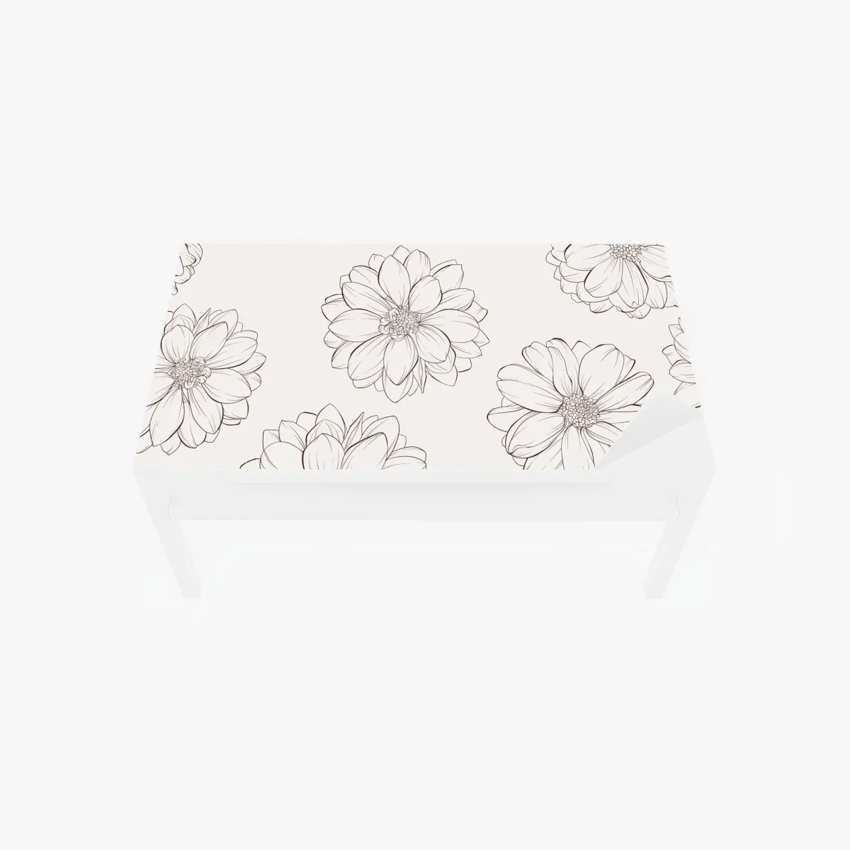 Tischaufkleber und Schreibtischaufkleber zartes blumenmuster in beige – Pixers®