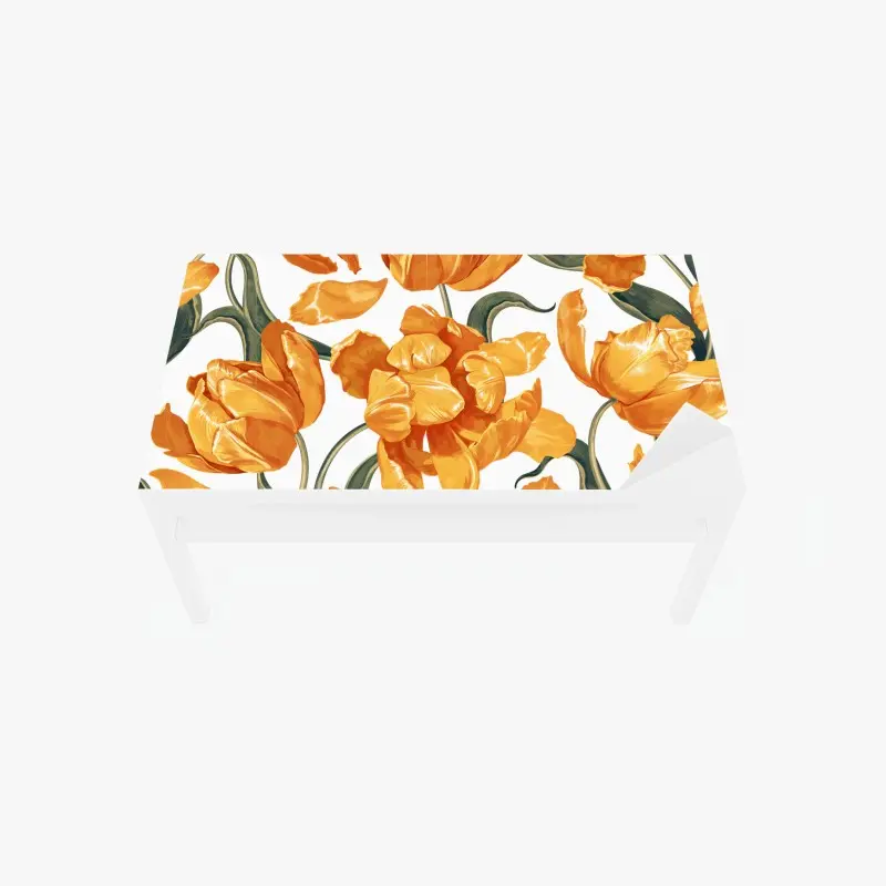 Tischaufkleber und Schreibtischaufkleber muster mit lebhaften orangen tulpen