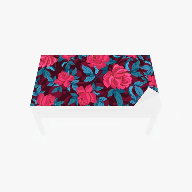 Tischaufkleber und Schreibtischaufkleber vintage rosenmuster in rosa und türkis