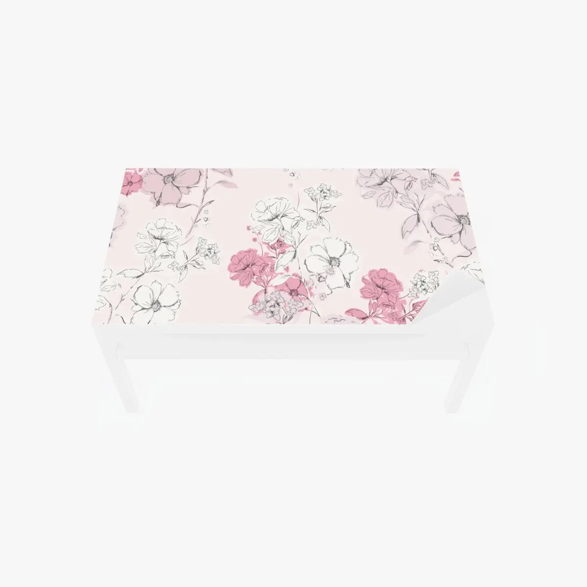 Tischaufkleber und Schreibtischaufkleber zartes rosa blumenmuster – Pixers®