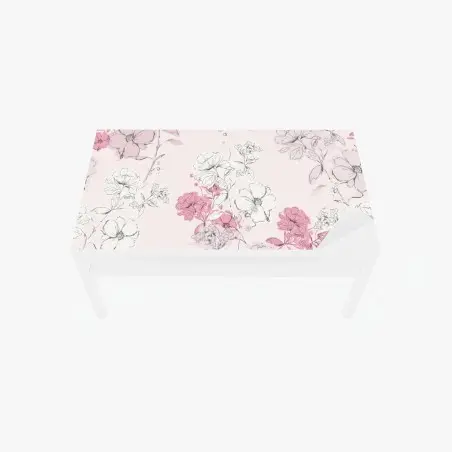 Tischaufkleber und Schreibtischaufkleber zartes rosa blumenmuster – Pixers®