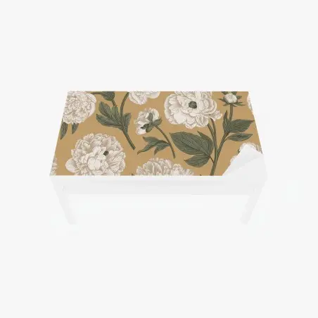 Tischaufkleber und Schreibtischaufkleber vintage botanisches muster mit pfingstrosen – Pixers®