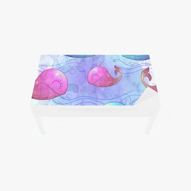 Tischaufkleber und Schreibtischaufkleber aquarellwale im pastellmuster fürs kinderzimmer