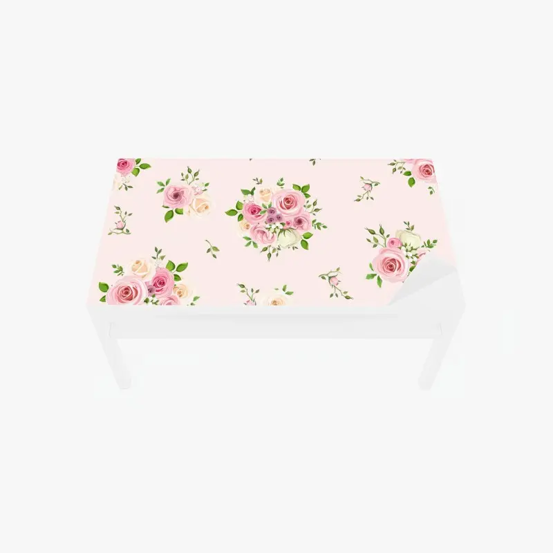 Tischaufkleber und Schreibtischaufkleber zartes rosenmuster in pastellrosa