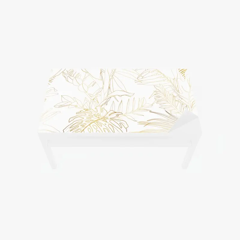 Tischaufkleber und Schreibtischaufkleber goldene tropische blätter line art