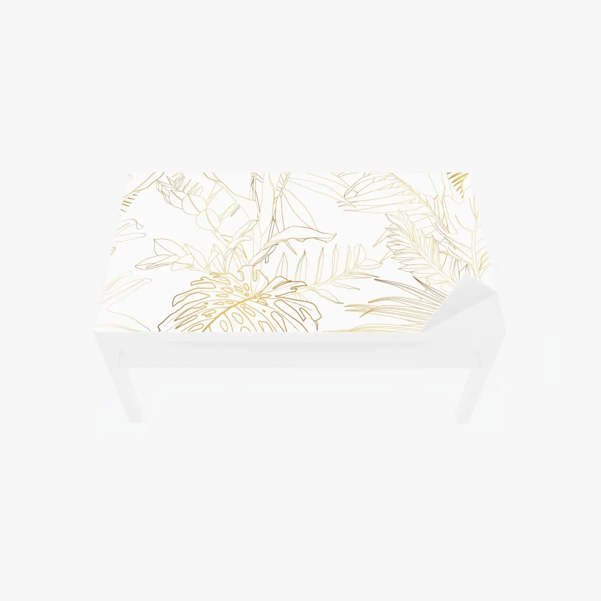 Tischaufkleber und Schreibtischaufkleber goldene tropische blätter line art – Pixers®