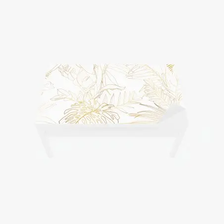Tischaufkleber und Schreibtischaufkleber goldene tropische blätter line art – Pixers®