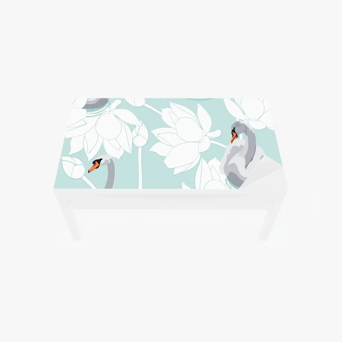 Tischaufkleber und Schreibtischaufkleber sanfte schwäne und lotusblumen – Pixers®