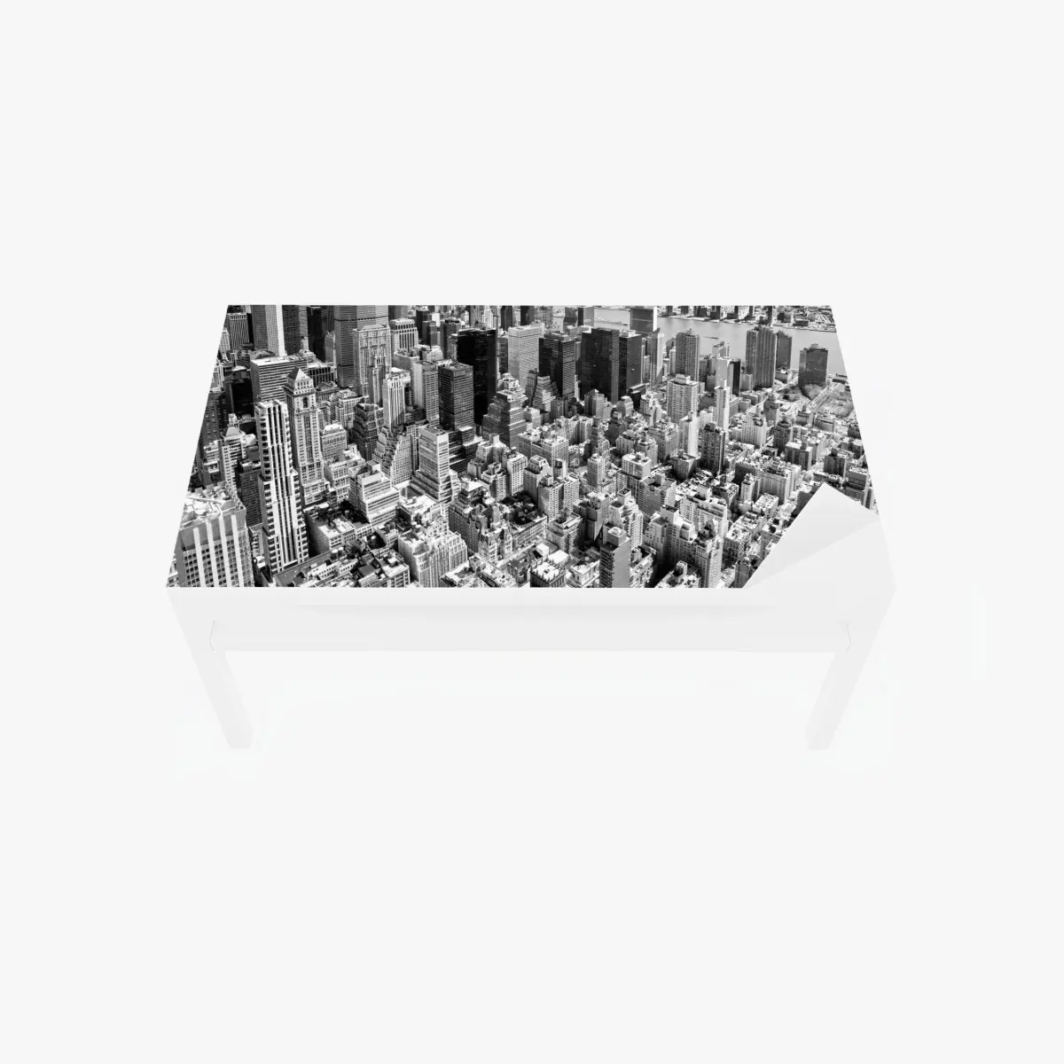 Tischaufkleber und Schreibtischaufkleber luftaufnahme der skyline von Manhattan in schwarzweiß – Pixers®