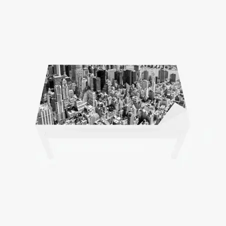 Tischaufkleber und Schreibtischaufkleber luftaufnahme der skyline von Manhattan in schwarzweiß – Pixers®