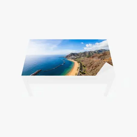 Tischaufkleber und Schreibtischaufkleber strand Las Teresitas, panorama Teneriffa – Pixers®