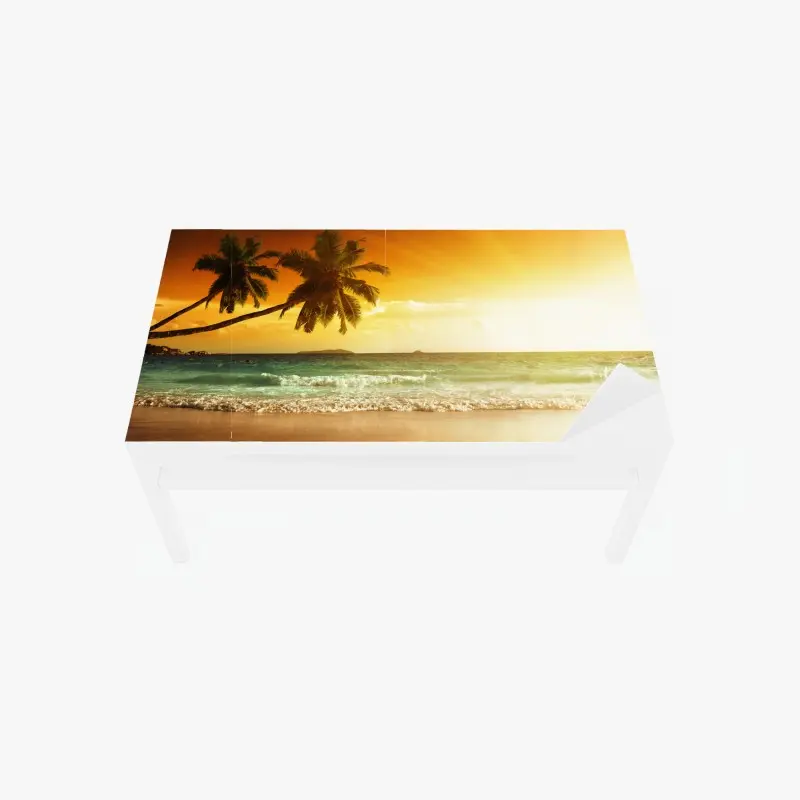 Tischaufkleber und Schreibtischaufkleber tropischer sonnenuntergang am strand