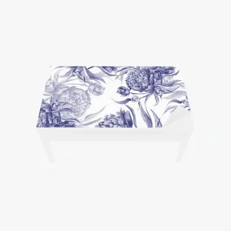 Tischaufkleber und Schreibtischaufkleber blaue pfingstrosen botanisches muster – Pixers®