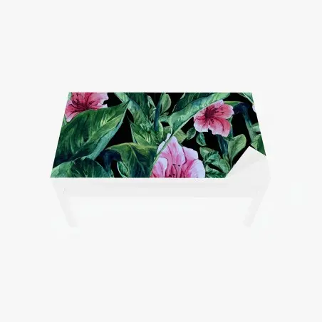Tischaufkleber und Schreibtischaufkleber rosa aquarellblumen auf schwarzem hintergrund – Pixers®