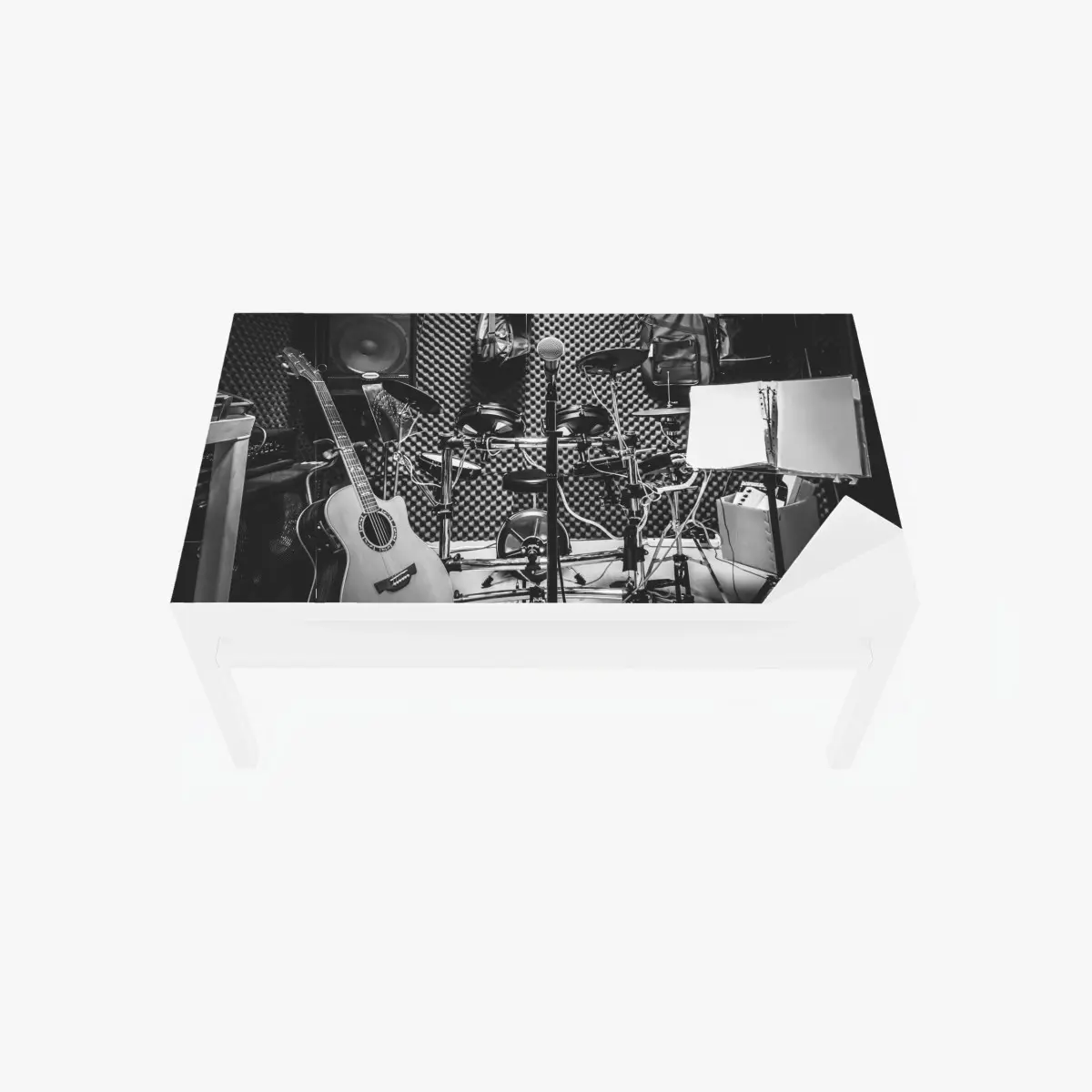 Tischaufkleber und Schreibtischaufkleber monochromes musikstudio – Pixers®