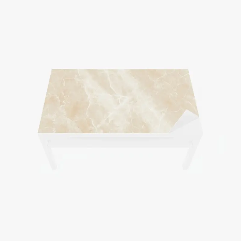 Tischaufkleber und Schreibtischaufkleber beige marmorstruktur mit weißen adern
