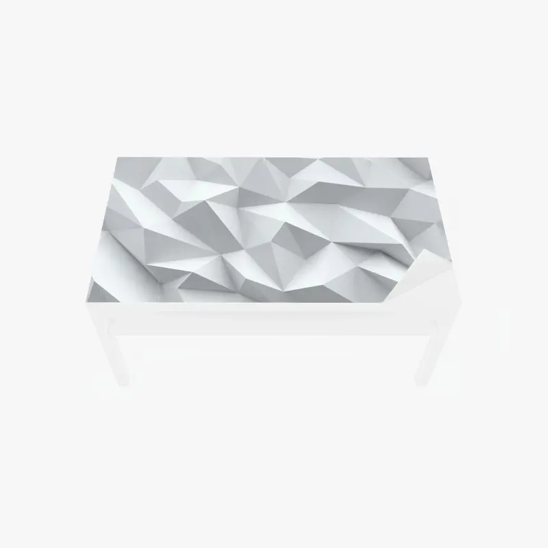 Tischaufkleber und Schreibtischaufkleber weißes dreidimensionales low-poly geometrisches muster
