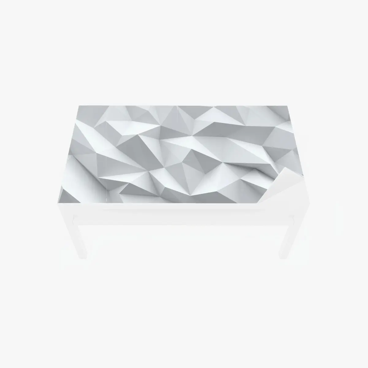 Tischaufkleber und Schreibtischaufkleber weißes dreidimensionales low-poly geometrisches muster – Pixers®