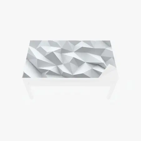 Tischaufkleber und Schreibtischaufkleber weißes dreidimensionales low-poly geometrisches muster – Pixers®