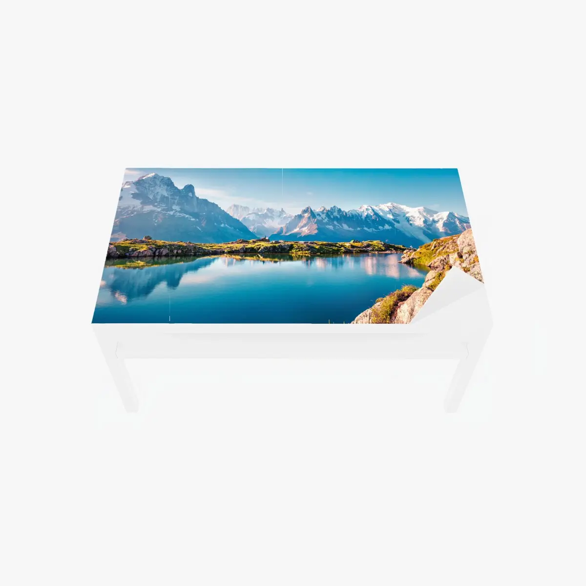 Tischaufkleber und Schreibtischaufkleber Lac Blanc mit Blick auf Mont Blanc – Pixers®