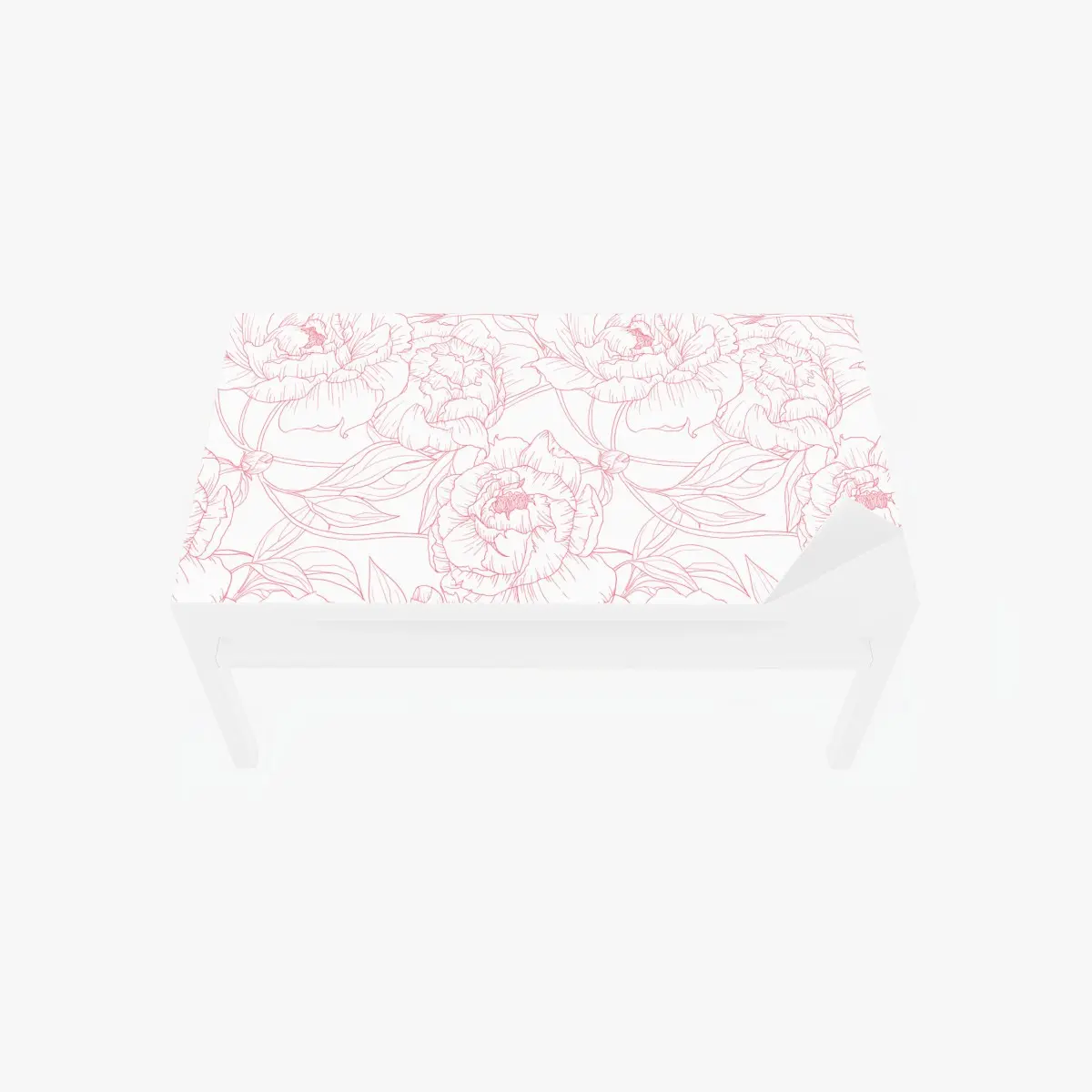 Tischaufkleber und Schreibtischaufkleber zartes rosa paeonien-line-art-muster – Pixers®