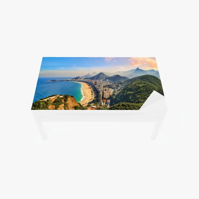 Tischaufkleber und Schreibtischaufkleber Copacabana und Ipanema luftaufnahme panorama