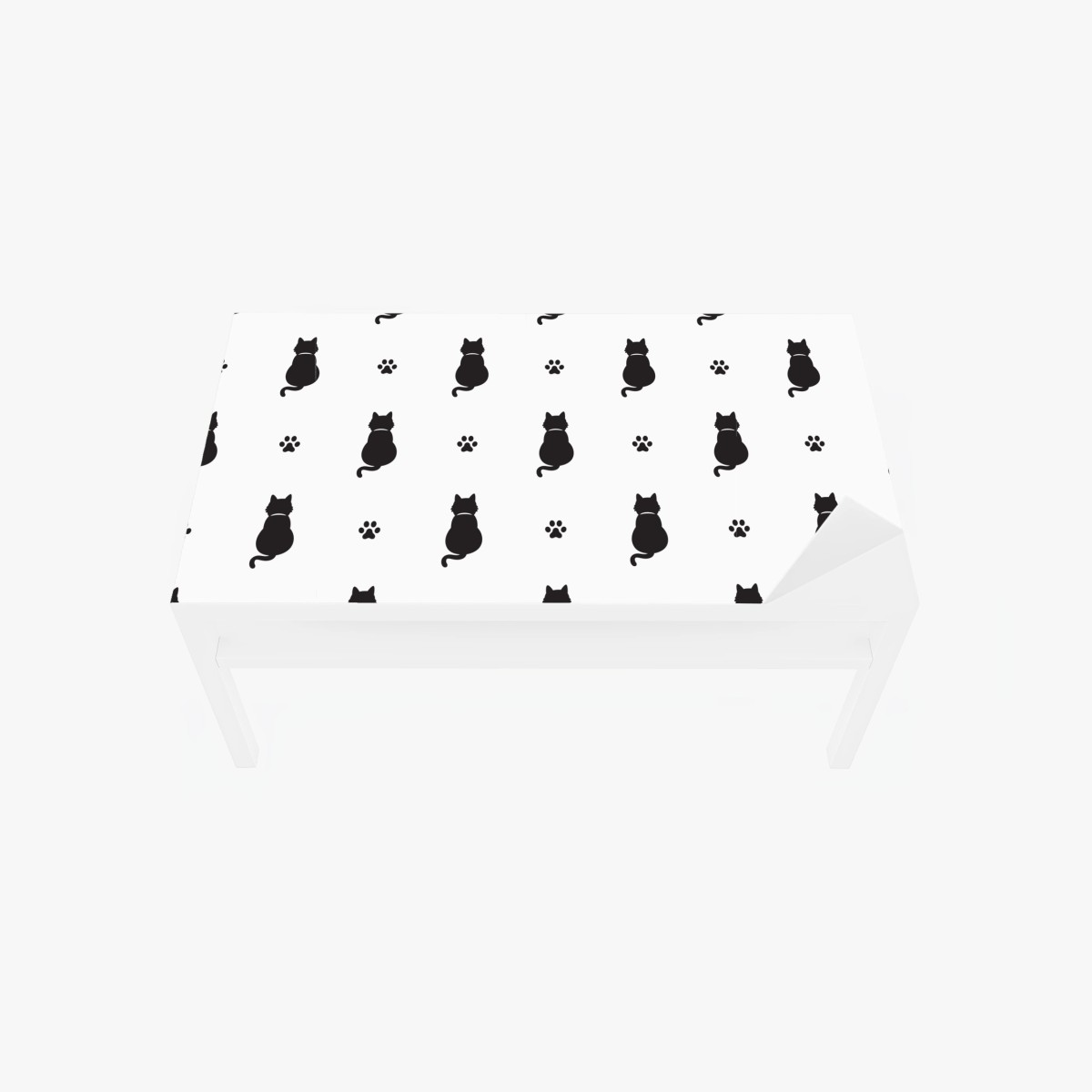 Tischaufkleber und Schreibtischaufkleber muster mit schwarzen katzensilhouetten – Pixers®