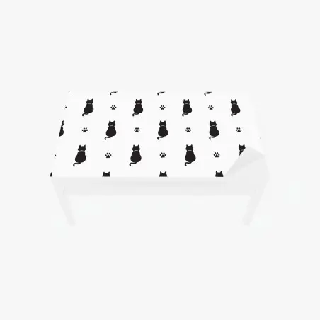 Tischaufkleber und Schreibtischaufkleber muster mit schwarzen katzensilhouetten – Pixers®