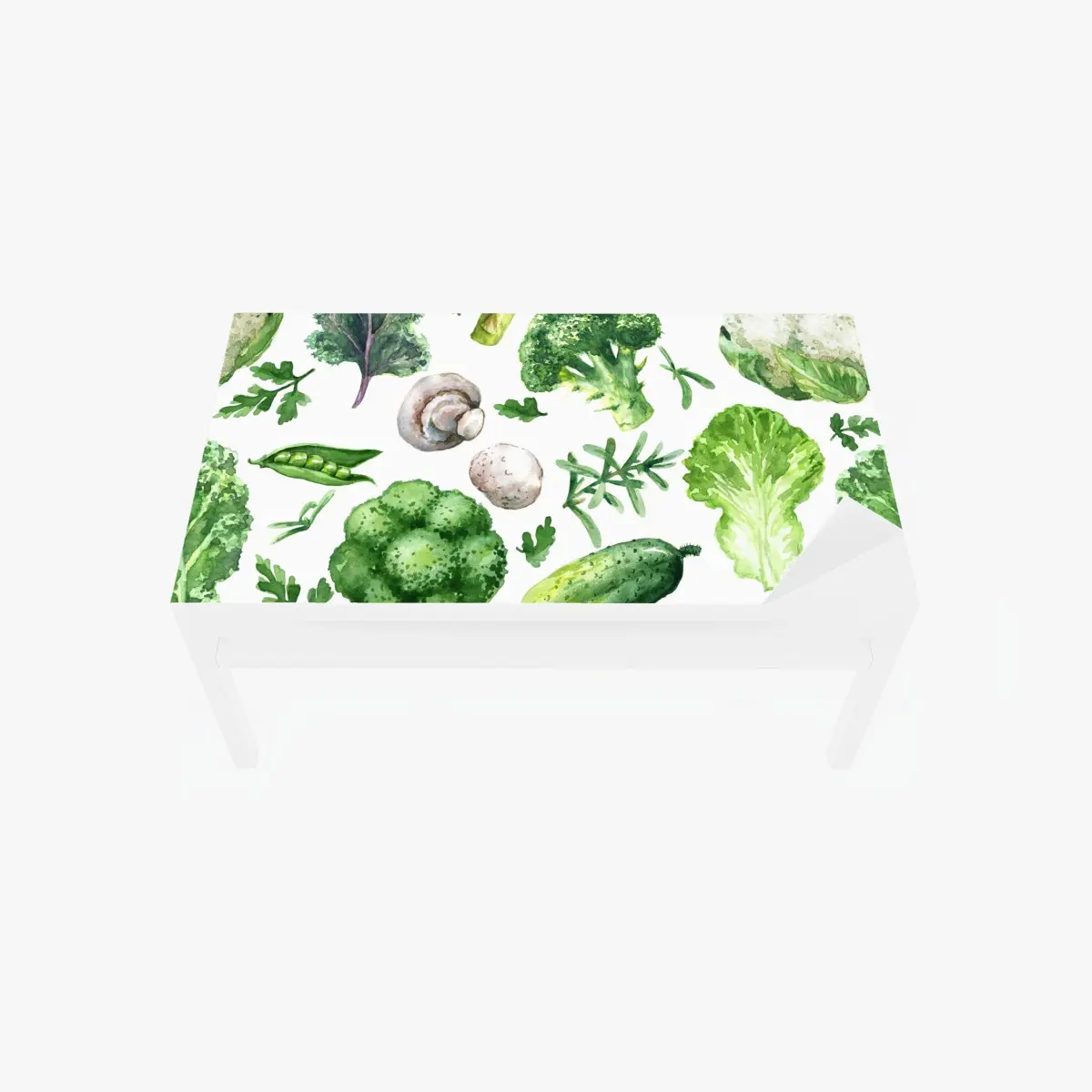 Tischaufkleber und Schreibtischaufkleber aquarellmuster grünes gemüse – Pixers®