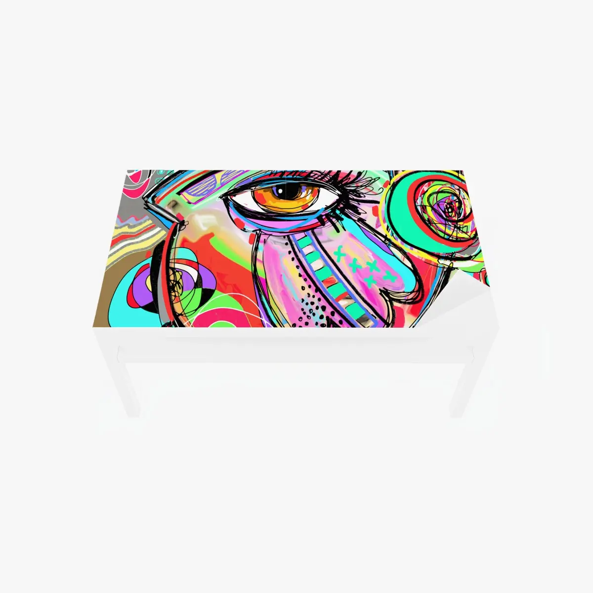Tischaufkleber und Schreibtischaufkleber lebhaftes abstraktes auge im pop-art stil – Pixers®