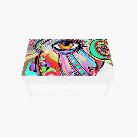 Tischaufkleber und Schreibtischaufkleber lebhaftes abstraktes auge im pop-art stil – Pixers®