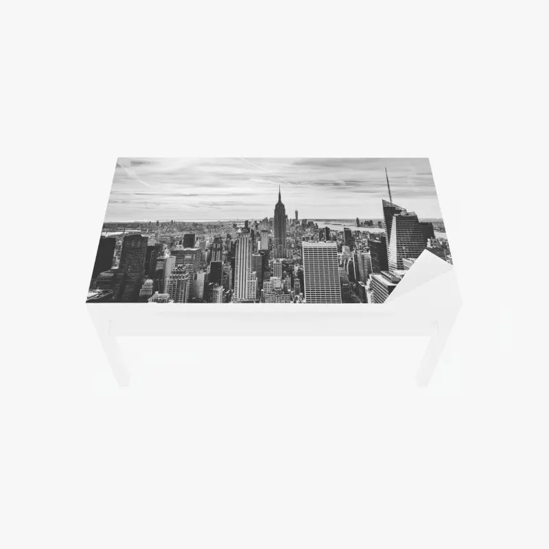 Tischaufkleber und Schreibtischaufkleber panorama von New York in graustufen