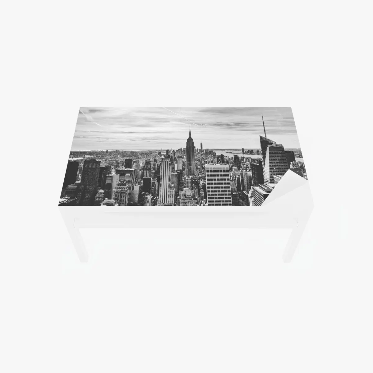 Tischaufkleber und Schreibtischaufkleber panorama von New York in graustufen – Pixers®