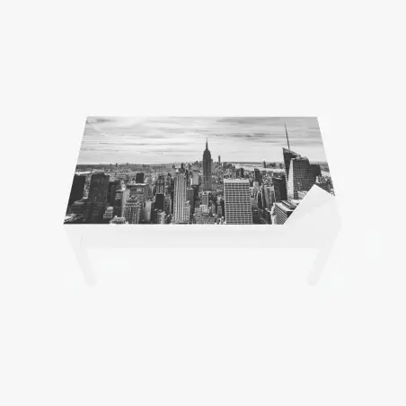 Tischaufkleber und Schreibtischaufkleber panorama von New York in graustufen – Pixers®