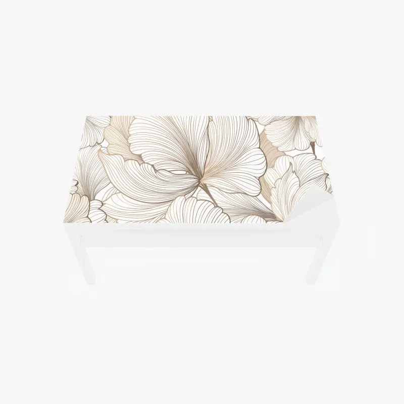 Tischaufkleber und Schreibtischaufkleber zarte beige blumenillustration
