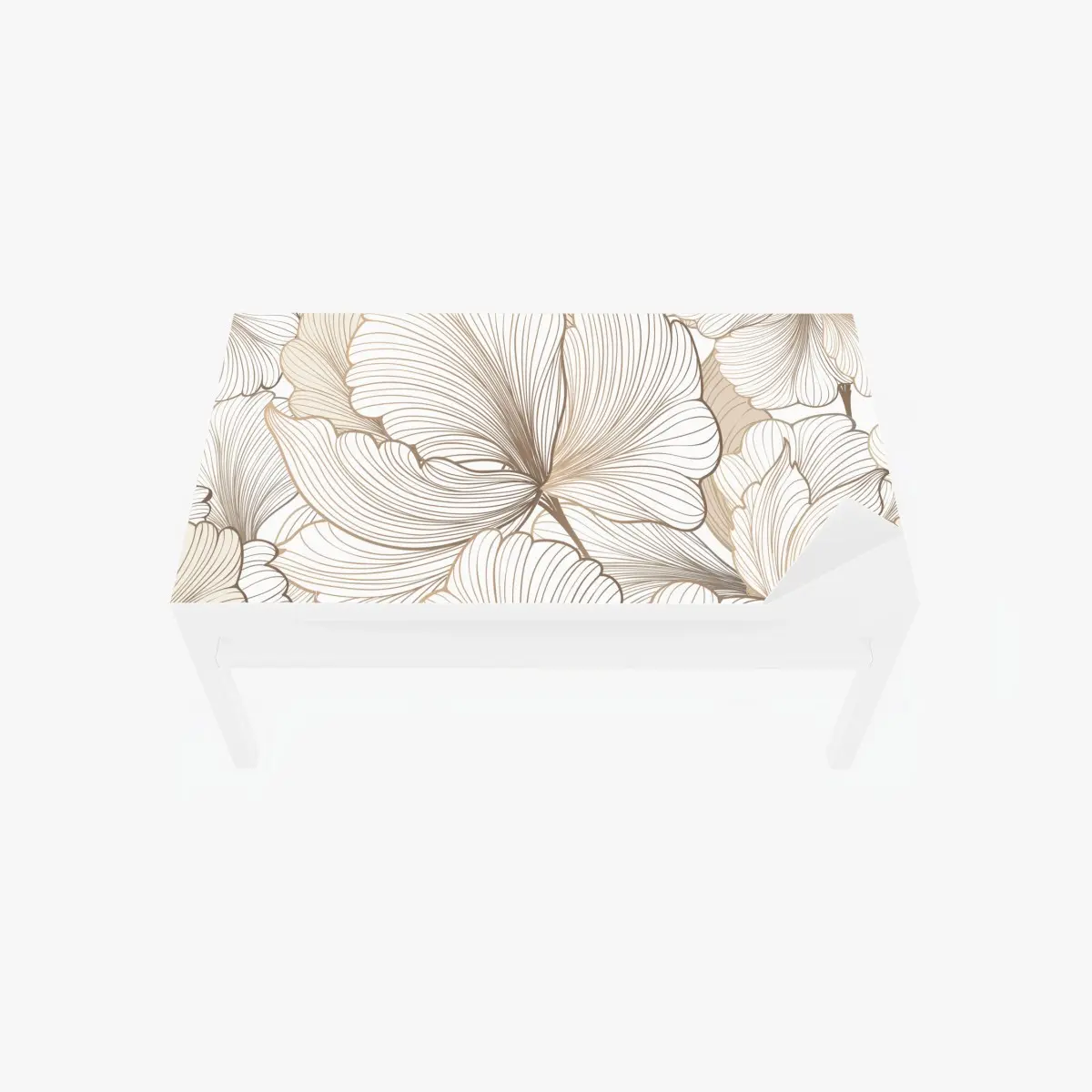 Tischaufkleber und Schreibtischaufkleber zarte beige blumenillustration – Pixers®