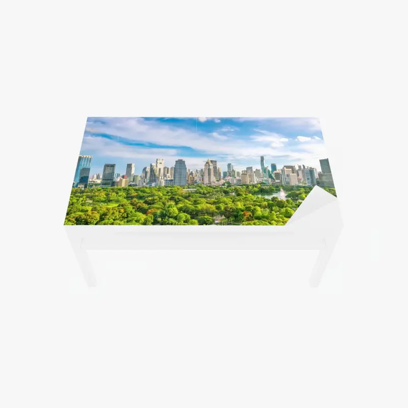 Tischaufkleber und Schreibtischaufkleber lebendige Bangkok skyline über Lumpini Park