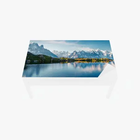 Tischaufkleber und Schreibtischaufkleber panorama von Lac Blanc und Mont Blanc – Pixers®