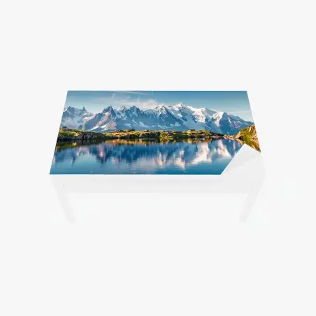 Tischaufkleber und Schreibtischaufkleber panorama von Mont Blanc über dem Lac Blanc – Pixers®