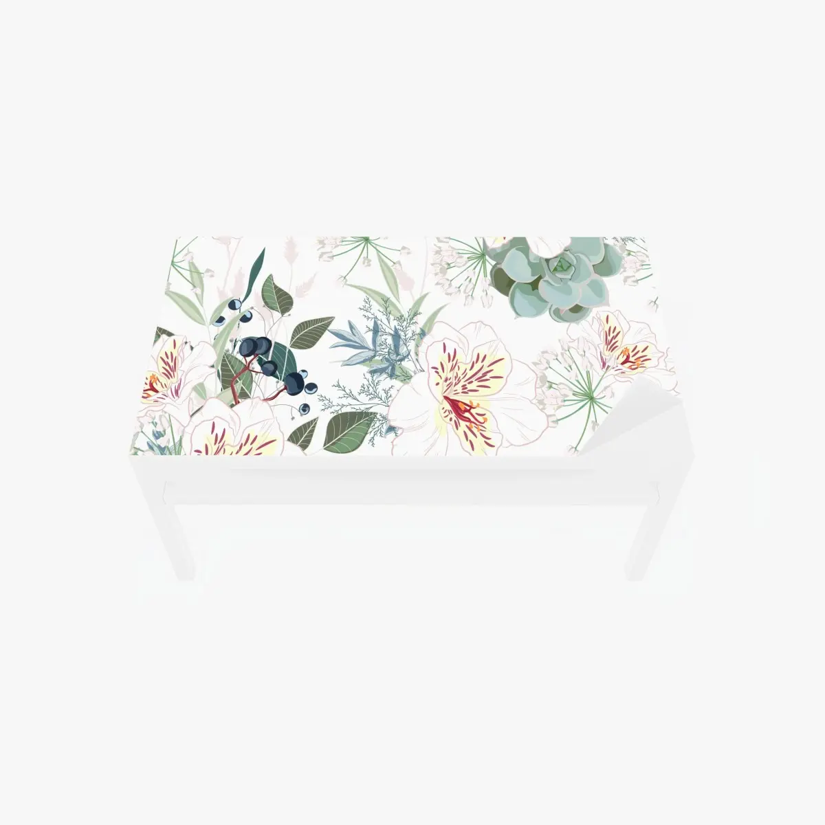 Tischaufkleber und Schreibtischaufkleber zartes pastell blumenmuster – Pixers®