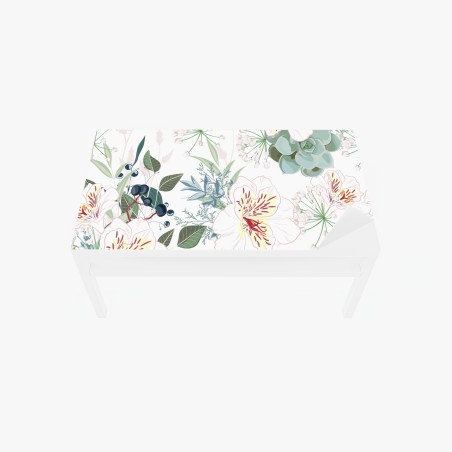 Tischaufkleber und Schreibtischaufkleber zartes pastell blumenmuster – Pixers®