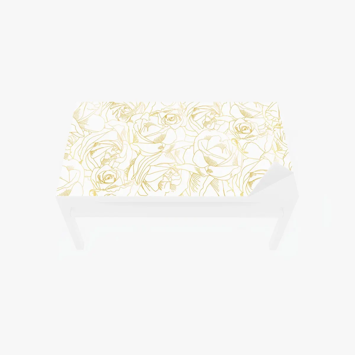 Tischaufkleber und Schreibtischaufkleber goldene rosen linienzeichnung – Pixers®