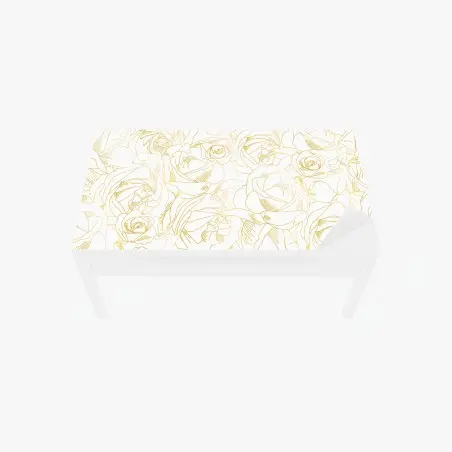 Tischaufkleber und Schreibtischaufkleber goldene rosen linienzeichnung – Pixers®