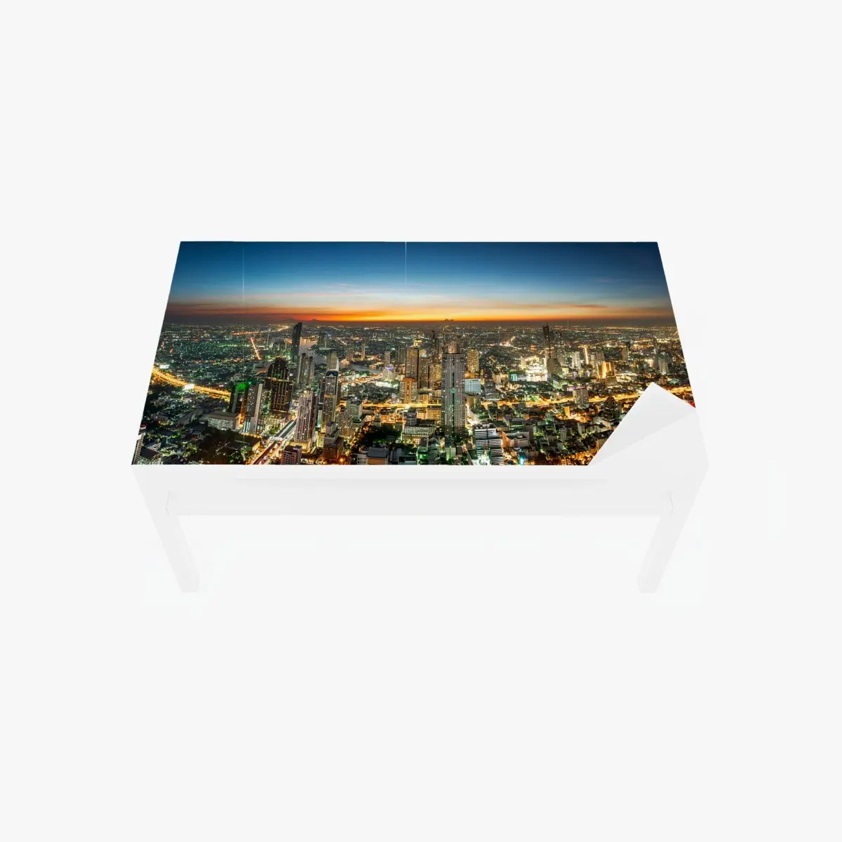 Tischaufkleber und Schreibtischaufkleber panorama von Bangkok bei dämmerung – Pixers®