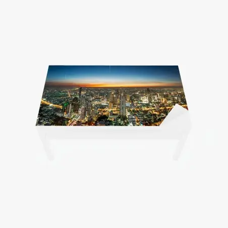 Tischaufkleber und Schreibtischaufkleber panorama von Bangkok bei dämmerung – Pixers®