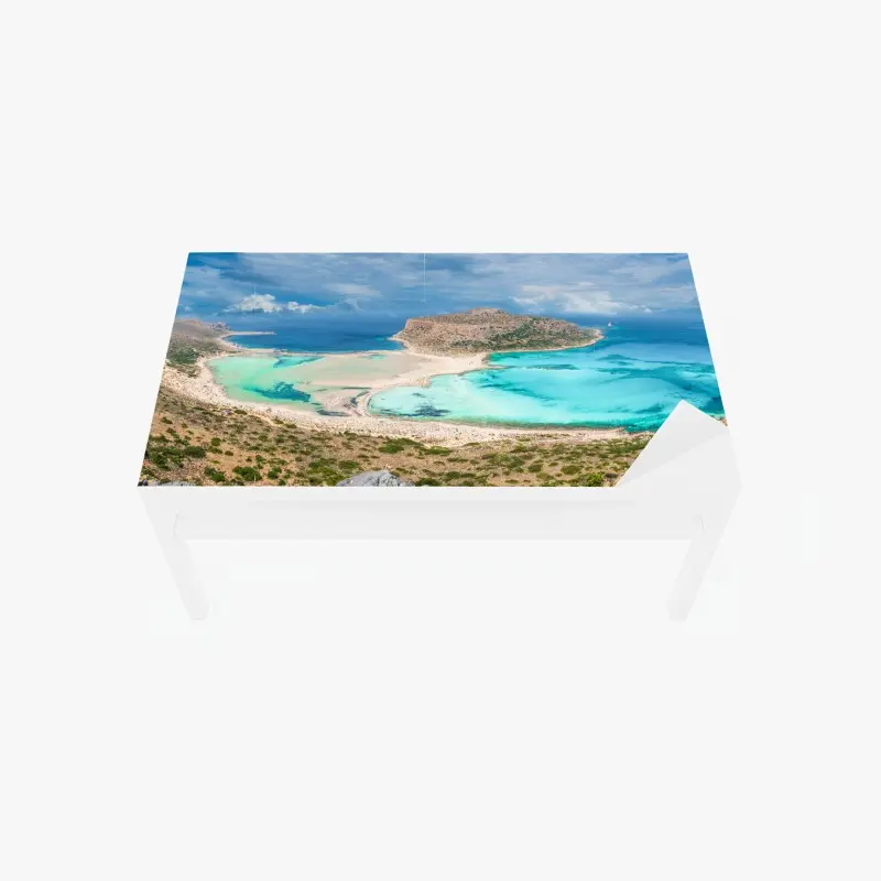 Tischaufkleber und Schreibtischaufkleber Balos Lagoon, Kreta panorama strandblick