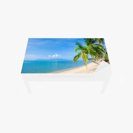 Tischaufkleber und Schreibtischaufkleber tropischer palmenstrand – Pixers®