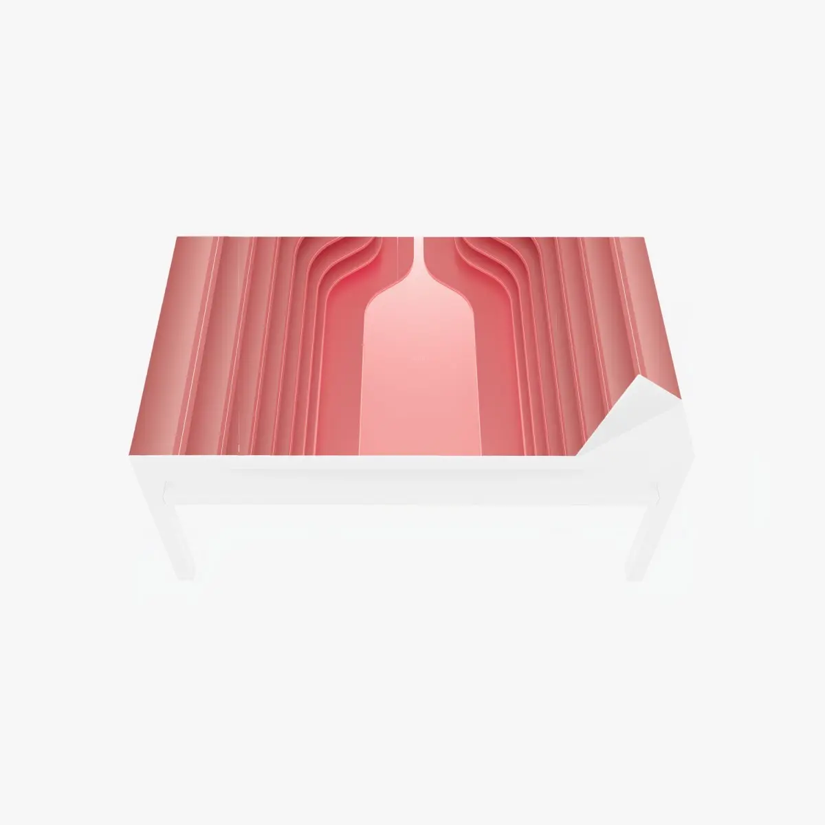 Tischaufkleber und Schreibtischaufkleber zeitgenössisches korallenrosa architekturmotiv – Pixers®
